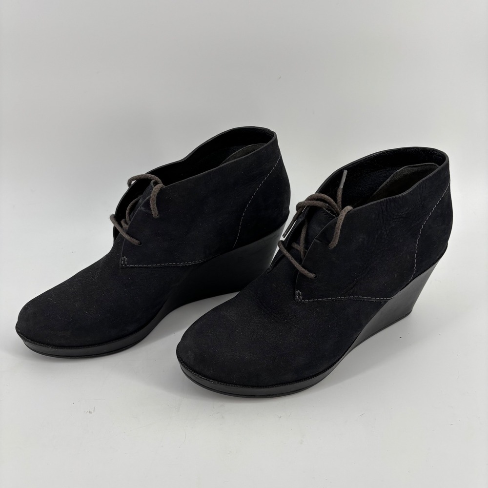 Cole Haan Wedge Boots Womens 8.5 Black Suede Nike Air D39560